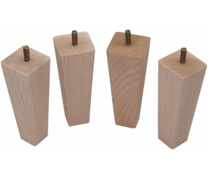 Pieds de meubles carrés en bois de hêtre de style mi-siècle pour chaise et canapé, vente en gros, remplacement DIY - Product Image 1