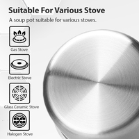Ensemble de 8 ustensiles de cuisine triplement en acier inoxydable 430 à induction cuisine hybride nid d'abeille poêles et poêles en céramique antiadhésives