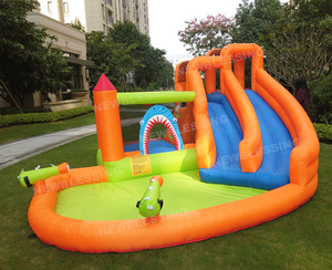 HAPPY <b>Inflatable</b> <b>Water</b> <b>Slide</b>,Bounce House With <b>Slide</b> for Wet and Dry,Multiple Playing Areas Bouncer <b>Inflatable</b> Bouncer <b>Water</b> Sli - Product Image 5