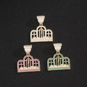 14K 镀金最后的晚餐吊坠 CZ 十字架吊坠 Dijes De La Ultima Cena Oro Laminado 宗教天主教珠宝吊饰 - Product Image 2