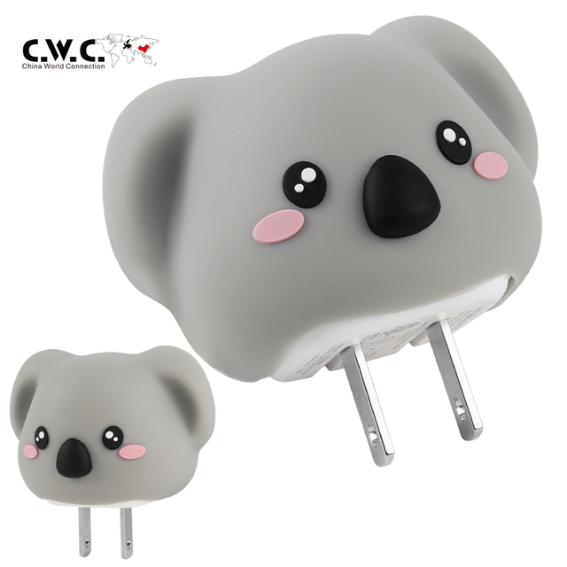 Australia Koala Custom Plug USB C Wall Charger Power Adapter Cartoon Cute Animal 20W Universal Travel USB C Wall Charger