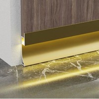 Plinthe en alliage d'aluminium brossé avec éclairage LED, protection durable pour les coins du sol et des murs