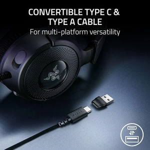 Auriculares para Juegos con Cable <span class=keywords><strong>Razer</strong></span> <span class=keywords><strong>Kraken</strong></span> V4 X, Controladores de 40 mm, Micrófono Dinámico Cardioide, Almohadillas de Espuma Viscoelástica, Cable Tipo C y Tipo PC para Mac y PS5 - Product Image 2