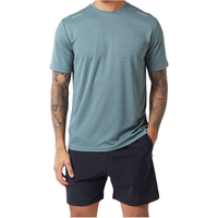 Conjunto Deportivo de Verano para Hombre al por Mayor, Camiseta de Manga Corta y Pantalones Cortos de Secado Rápido, Tejido de Poliéster/Algodón con Estampado por Transferencia de Calor