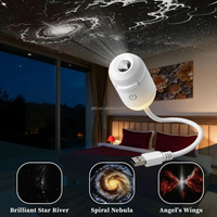 Mini projecteur USB Galaxie, veilleuse à rotation 360°, projection ciel étoilé, lumière d'ambiance LED pour chambre à coucher, intensité réglable, design moderne