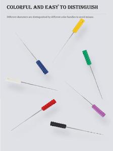 Venta de almacén Limas de uso manual dental Brochas de púas cortas 21mm/25mm Instrumentos dentales Brocha de nervio de acero inoxidable con mango - Product Image 4