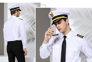 Camicia Estiva da Uomo per <span class=keywords><strong>Pilota</strong></span> di Linea Aerea, Uniforme da Capitano, Bianca a Maniche Corte in Poliestere, Completo per Uomo - Product Image 5