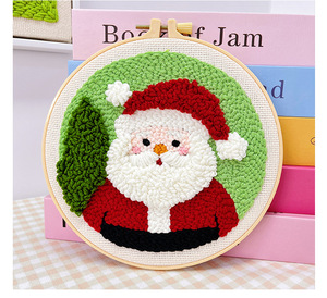 Noël poinçon aiguille broderie artisanat Kit démarreur enfileur tissu broderie cerceau pour adultes enfants point de croix fil tapis poinçon - Product Image 2