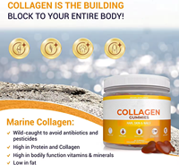 Gummies de collagène comestibles végétaliennes Halal à la vitamine C et aux algues marines pour le sommeil, marque privée OEM