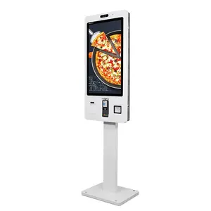 32 zoll stand schnelle essen bestellen service selbst automatisierten zahlung kiosk mit qr code reader