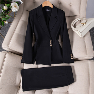 Abito da <span class=keywords><strong>donna</strong></span> grigio scuro per 2025 primaverile abbigliamento da lavoro Senior professionale nuovo Manager abito da lavoro formale Blazer professionale - Product Image 2