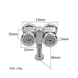 Rodillo Deslizante <span class=keywords><strong>de</strong></span> Acero para <span class=keywords><strong>Puerta</strong></span> <span class=keywords><strong>de</strong></span> <span class=keywords><strong>Garaje</strong></span>, Diseño Moderno, 4 Ruedas, Resistente a la Corrosión, Rodillo Colgante Duradero para Almacén, Escuela, Hotel, Grosor <span class=keywords><strong>de</strong></span> 5 mm - Product Image 4