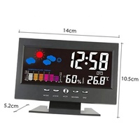 Horloge de bureau pour salon, station météo, écran LCD couleur, moniteur de température et d'humidité, article populaire, réveil lumineux, caméra cachée