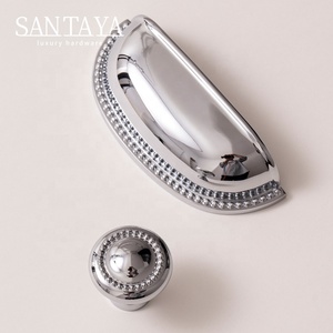 Santaya Chrome Furniture Brass <strong>Handle</strong> Silver Luxury Wardrobe Door <strong>Knob</strong> T-Bar Kitchen <strong>Cabinet</strong> <strong>Pull</strong> Solid <strong>Drawer</strong> <strong>Shell</strong> <strong>Handles</strong> - Product Image 6
