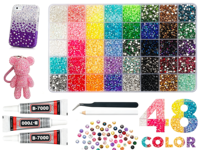 Kit Rhinestone Jelly AB Flatback 3mm, SS6 SS10 SS16 Rhinestone Berkilau untuk Dekorasi DIY Casing Ponsel, Pakaian & Pakaian Tari