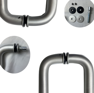China Guangdong high end shop hotel <strong>door</strong> handle solid aluminum round tube offset glass <strong>door</strong> handle - Product Image 6