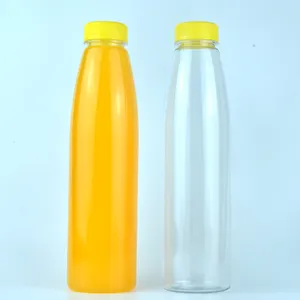 Toptan 20 oz 600ml 500ml 300ml boş eko-fridenly yuvarlak pet içecek için plastik meyve suyu şişesi spor sallamak içecekler