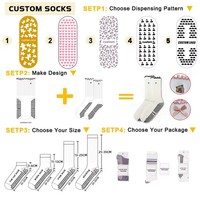Chaussettes de Pilates brodées mignonnes avec nœud antidérapant 100 % coton, montantes, pour enfants et jeunes, logo personnalisé