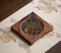 Nouveau plateau à thé en bois de noyer de style chinois avec motif de nuages chinois pour la cérémonie du thé à la maison