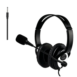 Over Ear Headphones Wired Stereo Sound With Mic For Computer Use Black - Product Image 3