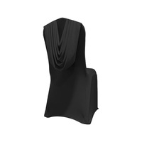 Housse de chaise en polyester tendance 2026 avec capuche drapée, extensible, pour mariage, banquet, hôtel, événement, fête, décoration