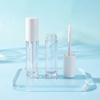 Tubes à gloss transparents de 3,5 ml, flacons ronds vides pour huile à lèvres, tubes en plastique pour gloss avec bouchon blanc nacré