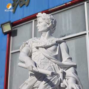 MILY Offre Spéciale sculptée à la main grandeur nature marbre blanc César Auguste Statue pour la commémoration de la ville - Product Image 5