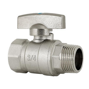 Válvula de Bola de Cobre Grueso con Rosca Interna y Externa, Válvulas para Calentadores Solares de Agua y Accesorios de Gas, 4 Puntos - Product Image 1