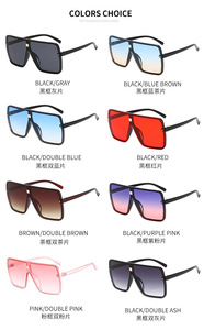 2025 bán buôn mới đến một mảnh ống kính thời trang vuông kích thước lớn PC Kính mát đường phố bắn Kính mát chống UV Kính mát - Product Image 5