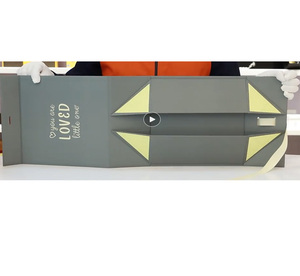 Boîte d'emballage rigide <span class=keywords><strong>en</strong></span> carton noir avec couvercle et base pour cosmétiques, chocolats, vins, gâteaux de lune, soins de la peau, avec logo personnalisé et boîte cadeau garnie de papier déchiqueté - Product Image 5