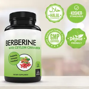 Nhãn hiệu riêng thuần chay bổ sung viên nang berberine giảm cân bổ sung viên nang hệ thống miễn dịch khỏe mạnh