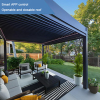 Pergola de jardin de luxe motorisée en aluminium avec toit à lames orientables, résistante aux intempéries, structure de gazebo pare-soleil