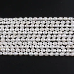 5-6mm AAAA AAA AA A B C Different Grade White Natural Loose Beads Real Freshwater Rice Pearl Strand