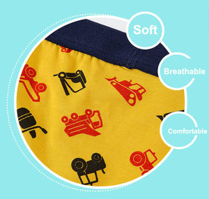 Lots de sous-vêtements pour garçons en coton doux, motifs dinosaures, camions, requins, pour bébés, tout-petits et enfants, sans étiquettes - Product Image 4