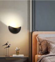 Lampu Dinding LED, lampu dinding dekoratif latar belakang sofa ruang tamu 5W minimalis setengah bulan kamar tidur