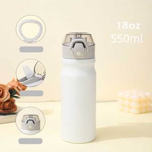 stainless steel water bottle with straw water bottle leak proof sipper lid <b>condensation</b> free, stainless steel double wall - Product Image 3