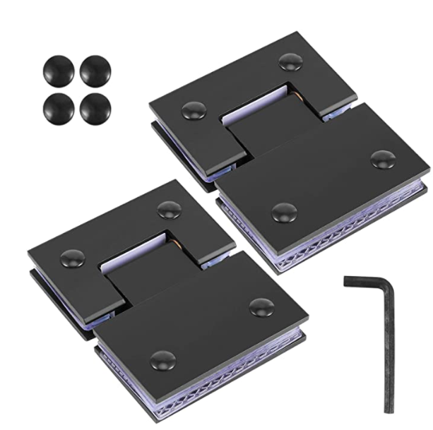 Opening & Closing of Showcase Bathroom Stainless Steel Shower Door Hinges 180 Degree Black Glass Door Hinges