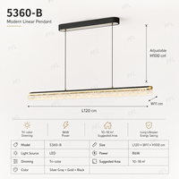 Suspension LED Linéaire Moderne Effet Cristal Fissuré Texture Glace Brisée 86W pour Salle à Manger Cuisine Bureau 10-18 ㎡
