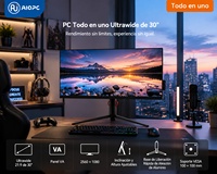 Panel VA Ultraancho de 30 Pulgadas 21:9, PC Todo en Uno, 2560*1080, Soporte VESA, Altura Ajustable, Base de Aluminio, OEM, ODM, Logotipo Personalizado