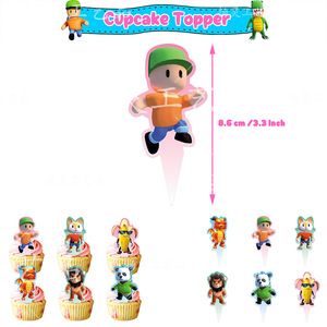 Decorazioni per Feste a Tema Gioco Cartoon <span class=keywords><strong>Stumble</strong></span> <span class=keywords><strong>Guys</strong></span>, Striscione <span class=keywords><strong>di</strong></span> Buon Compleanno, Topper per Cupcake, Palloncini Fai-da-Te - Product Image 5