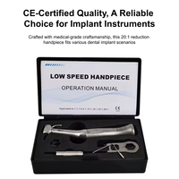 Dental 1:20 Increasing Contra Angle Fiber Optic Tips LED Stainless Steel Internal Electric Micromotor Low Speed Handpiece