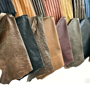 Pelle di vitello di bufalo d'acqua verticale, conciata a mano e cerata, tinta all'acqua, per abbigliamento e calzature, pelle lucida di alta qualità - Product Image 6