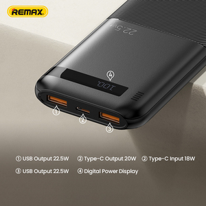 Banco de Energía de Carga Rápida Piloteer Serie RPP-71 20W+22.5W 10000mAh con Doble USB y Pantalla Digital Portátil RPP-71 - Product Image 4