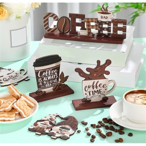 Décoration de <span class=keywords><strong>bar</strong></span> à café en bois style Art Déco pour maison ou mariage – Accessoires élégants en bois pour votre <span class=keywords><strong>bar</strong></span> à café - Product Image 4