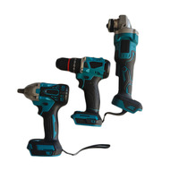 Ensemble d'outils de travail du bois en plastique Ensemble d'outils sans fil au lithium-ion 3 pièces Clé électrique Perceuse électrique Meuleuse d'angle