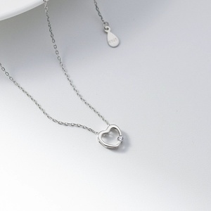 Collar de Plata de Ley 925 con Colgante de Corazón Romántico para Mujer, Cadena Dulce con Dije de Amor, Joyería de Moda - Product Image 6