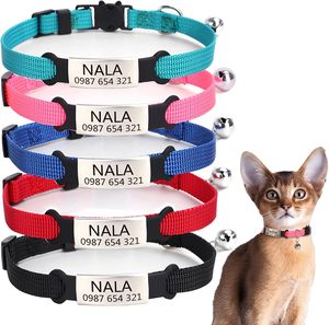 <span class=keywords><strong>Collare</strong></span> personalizzato personalizzato Pet Tag con campana di lusso incisione Laser <span class=keywords><strong>nome</strong></span> ID Breakaway fibbia <span class=keywords><strong>cane</strong></span> gatto <span class=keywords><strong>collare</strong></span> in Nylon - Product Image 1