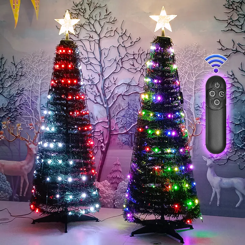 LAMHO RGB Indoor/Outdoor Point Control Remote Control Made of PE and PVC Christmas Tree String Lights