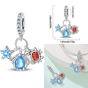 Oferta Especial: <span class=keywords><strong>Abalorios</strong></span> de <span class=keywords><strong>Plata</strong></span> de Ley 925 con Forma de Tortuga Marina, Estrella de Mar, Cangrejo Pequeño y Pulpo en Color Azul Cielo Oceánico, Compatibles con Pulseras 925, Joyería DIY - Product Image 2