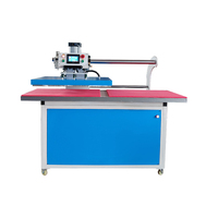 Presse à chaud pneumatique grand format entièrement automatique à double station 60x80cm pour l'impression textile sur T-shirts avec plateforme à aspiration